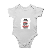 Baby Romper | 0-12 Months | 180 GSM Bio-Washed Cotton | Double-Stitched, Pre-Shrunk | Unisex | Personalized | Typography | Democracy | Strength | Self-purchase | Assertive