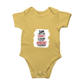 Baby Romper | 0-12 Months | 180 GSM Bio-Washed Cotton | Double-Stitched, Pre-Shrunk | Unisex | Personalized | Typography | Democracy | Strength | Self-purchase | Assertive - front - Yellow - mockup 1