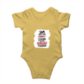 Baby Romper | 0-12 Months | 180 GSM Bio-Washed Cotton | Double-Stitched, Pre-Shrunk | Unisex | Personalized | Typography | Democracy | Strength | Self-purchase | Assertive - back - Yellow - mockup 2