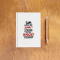 A5 Notepad | 120 Pages, Ruled/Unruled | 70 GSM Natural Shade Paper, 300 GSM Cover | Wire Bound | Everyday Use | Personalized | Typography | Democracy | Strength | Self-purchase | Assertive - front_2 - White - mockup 3