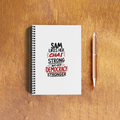 A5 Notepad | 120 Pages, Ruled/Unruled | 70 GSM Natural Shade Paper, 300 GSM Cover | Wire Bound | Everyday Use | Personalized | Typography | Democracy | Strength | Self-purchase | Assertive - front_3 - White - mockup 5