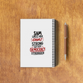 A5 Notepad | 120 Pages, Ruled/Unruled | 70 GSM Natural Shade Paper, 300 GSM Cover | Wire Bound | Everyday Use | Personalized | Typography | Democracy | Strength | Self-purchase | Assertive - back_3 - White - mockup 6