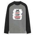 Male Raglan T-Shirt | Men's Regular Fit | 180 GSM Bio-Washed Fabric | Double Stitched, Ribbed Neck | Personalized | Typography | Democracy | Strength | Self-purchase | Assertive - front - mockup 1
