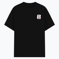 Basic T-Shirt | Unisex Fit XS-2XL | Poly-Cotton Blend 180 GSM | Soft Finish, Durable Stitching | Adults | Personalized | Typography | Democracy | Strength | Self-purchase | Assertive - left pocket - Black - mockup 3