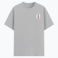 Basic T-Shirt | Unisex Fit XS-2XL | Poly-Cotton Blend 180 GSM | Soft Finish, Durable Stitching | Adults | Personalized | Typography | Democracy | Strength | Self-purchase | Assertive - left pocket - Grey Melange - mockup 3