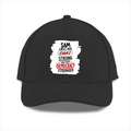 Sports Cap | Universal Fit | Lightweight Breathable Fabric | Perforated Airflow | Unisex Adult | Personalized | Typography | Democracy | Strength | Self-purchase | Assertive - front - Black - mockup 1