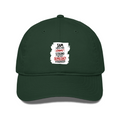 Classic Baseball Cap | Universal Fit | Drill Cotton | Breathable Sun Protection | Unisex | Personalized | Typography | Democracy | Strength | Self-purchase | Assertive - front - Bottle Green - mockup 1