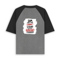 Unisex Oversized Raglan T-Shirt | Relaxed Fit | 180 GSM Bio-Washed Cotton | Two-Tone Style | Pre-Shrunk Comfort | Personalized | Typography | Democracy | Strength | Self-purchase | Assertive - back - mockup 2