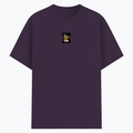 Basic T-Shirt | Unisex Fit XS-2XL | Poly-Cotton Blend 180 GSM | Soft Finish, Durable Stitching | Adults | Personalized | Typography | Self-improvement | Perseverance | Everyday | Empowering | Strong Until The End - front - Purple melange - mockup 1