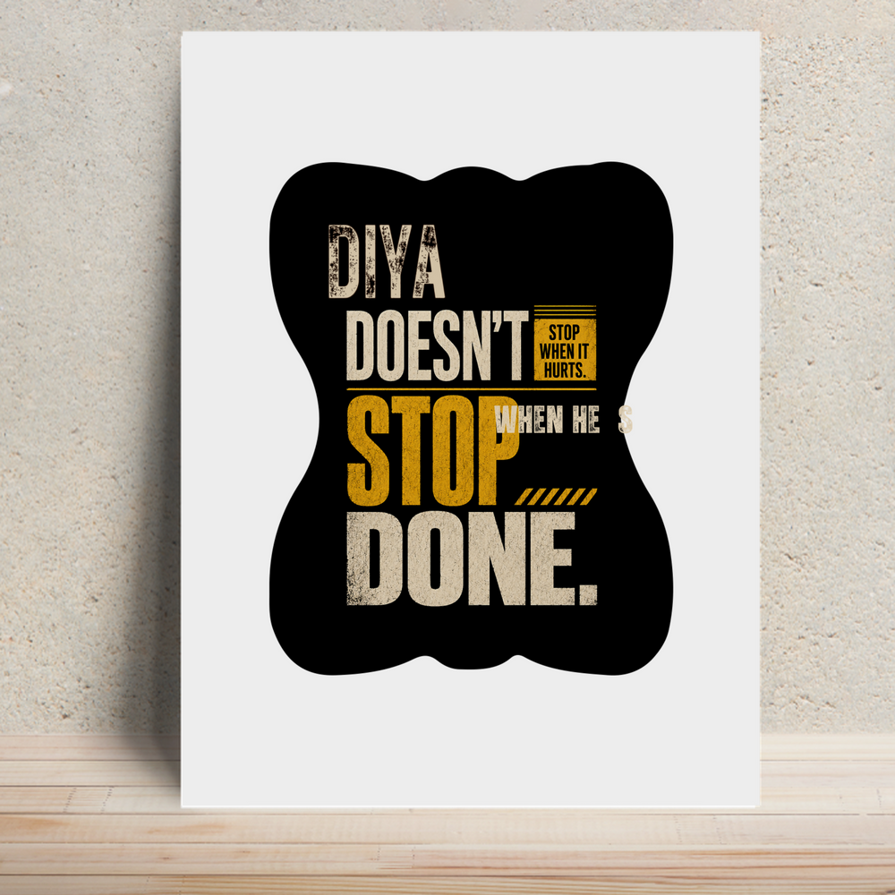 Metal Posters | 8x11.7 & 11.7x15.7 Inches | 1mm Thick Metal | Magnetic Mount | Waterproof | Glossy Finish | Home Decor | Personalized | Typography | Self-improvement | Perseverance | Everyday | Empowering | Strong Until The End - front - White - mockup 1