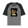 Unisex Oversized Raglan T-Shirt | Relaxed Fit | 180 GSM Bio-Washed Cotton | Two-Tone Style | Pre-Shrunk Comfort | Personalized | Typography | Self-improvement | Perseverance | Everyday | Empowering | Strong Until The End - front - mockup 1