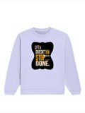 Oversized Sweatshirt | Relaxed Fit Unisex | 90% Cotton 10% Polyester 400 GSM | Pre-Shrunk Drop Shoulder | Unisex | Personalized | Typography | Self-improvement | Perseverance | Everyday | Empowering | Strong Until The End - front - Lavender - mockup 1