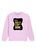 Oversized Sweatshirt | Relaxed Fit Unisex | 90% Cotton 10% Polyester 400 GSM | Pre-Shrunk Drop Shoulder | Unisex | Personalized | Typography | Self-improvement | Perseverance | Everyday | Empowering | Strong Until The End - front - Light Baby Pink - mockup 1