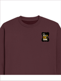 Oversized Sweatshirt | Relaxed Fit Unisex | 90% Cotton 10% Polyester 400 GSM | Pre-Shrunk Drop Shoulder | Unisex | Personalized | Typography | Self-improvement | Perseverance | Everyday | Empowering | Strong Until The End - left pocket - Maroon - mockup 3