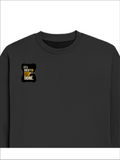 Oversized Sweatshirt | Relaxed Fit Unisex | 90% Cotton 10% Polyester 400 GSM | Pre-Shrunk Drop Shoulder | Unisex | Personalized | Typography | Self-improvement | Perseverance | Everyday | Empowering | Strong Until The End - right pocket - Black - mockup 4
