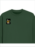 Oversized Sweatshirt | Relaxed Fit Unisex | 90% Cotton 10% Polyester 400 GSM | Pre-Shrunk Drop Shoulder | Unisex | Personalized | Typography | Self-improvement | Perseverance | Everyday | Empowering | Strong Until The End - right pocket - Bottle Green - mockup 4