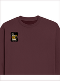 Oversized Sweatshirt | Relaxed Fit Unisex | 90% Cotton 10% Polyester 400 GSM | Pre-Shrunk Drop Shoulder | Unisex | Personalized | Typography | Self-improvement | Perseverance | Everyday | Empowering | Strong Until The End - right pocket - Maroon - mockup 4