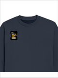 Oversized Sweatshirt | Relaxed Fit Unisex | 90% Cotton 10% Polyester 400 GSM | Pre-Shrunk Drop Shoulder | Unisex | Personalized | Typography | Self-improvement | Perseverance | Everyday | Empowering | Strong Until The End - right pocket - Navy Blue - mockup 4