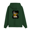 Oversized Hoodie | Relaxed Fit Unisex | 400 GSM Cotton Blend | Pre-Shrunk Warmth & Comfort | Adults | Personalized | Typography | Self-improvement | Perseverance | Everyday | Empowering | Strong Until The End - back - Bottle Green - mockup 2