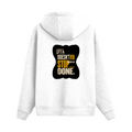 Oversized Hoodie | Relaxed Fit Unisex | 400 GSM Cotton Blend | Pre-Shrunk Warmth & Comfort | Adults | Personalized | Typography | Self-improvement | Perseverance | Everyday | Empowering | Strong Until The End - back - White - mockup 2