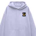 Oversized Hoodie | Relaxed Fit Unisex | 400 GSM Cotton Blend | Pre-Shrunk Warmth & Comfort | Adults | Personalized | Typography | Self-improvement | Perseverance | Everyday | Empowering | Strong Until The End - left pocket - Lavender - mockup 3