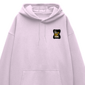Oversized Hoodie | Relaxed Fit Unisex | 400 GSM Cotton Blend | Pre-Shrunk Warmth & Comfort | Adults | Personalized | Typography | Self-improvement | Perseverance | Everyday | Empowering | Strong Until The End - left pocket - Light Baby Pink - mockup 3