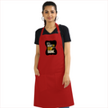 Apron | One Size Adjustable Fit | Cotton Drill Fabric | Two Pockets, Double-Stitched | Unisex Adults | Personalized | Typography | Self-improvement | Perseverance | Everyday | Empowering | Strong Until The End - front - Red - mockup 1