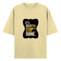 Oversized Standard T-Shirt | Unisex Relaxed Fit | 100% Super Combed Cotton | Soft, Breathable, Durable | Adult | Personalized | Typography | Self-improvement | Perseverance | Everyday | Empowering | Strong Until The End - front - Beige - mockup 1
