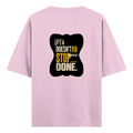Oversized Standard T-Shirt | Unisex Relaxed Fit | 100% Super Combed Cotton | Soft, Breathable, Durable | Adult | Personalized | Typography | Self-improvement | Perseverance | Everyday | Empowering | Strong Until The End - back - Light Baby Pink - mockup 2