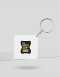 Keychain | Rectangle Square Slim | Durable Acrylic | Fade-Proof Glossy Finish | Unisex | Personalized | Typography | Self-improvement | Perseverance | Everyday | Empowering | Strong Until The End - back_Square - White - mockup 2