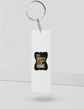 Keychain | Rectangle Square Slim | Durable Acrylic | Fade-Proof Glossy Finish | Unisex | Personalized | Typography | Self-improvement | Perseverance | Everyday | Empowering | Strong Until The End - front_Slim - Slim - White - mockup 5