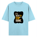 Oversized Classic T-Shirt | Unisex Relaxed Fit | 100% Super-Combed Cotton | Pre-Shrunk, Double-Stitched | Adults | Personalized | Typography | Self-improvement | Perseverance | Everyday | Empowering | Strong Until The End - front - Baby Blue - mockup 1