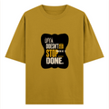 Oversized Classic T-Shirt | Unisex Relaxed Fit | 100% Super-Combed Cotton | Pre-Shrunk, Double-Stitched | Adults | Personalized | Typography | Self-improvement | Perseverance | Everyday | Empowering | Strong Until The End - front - Mustard Yellow - mockup 1