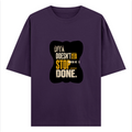 Oversized Classic T-Shirt | Unisex Relaxed Fit | 100% Super-Combed Cotton | Pre-Shrunk, Double-Stitched | Adults | Personalized | Typography | Self-improvement | Perseverance | Everyday | Empowering | Strong Until The End - front - Purple - mockup 1