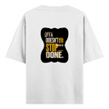 Oversized Classic T-Shirt | Unisex Relaxed Fit | 100% Super-Combed Cotton | Pre-Shrunk, Double-Stitched | Adults | Personalized | Typography | Self-improvement | Perseverance | Everyday | Empowering | Strong Until The End - back - White - mockup 2