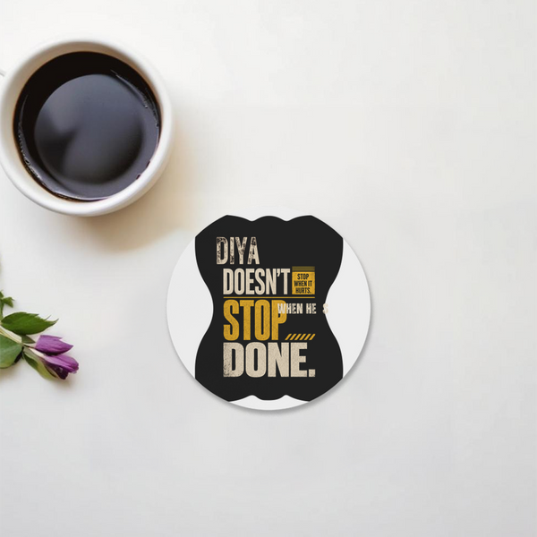 Acrylic Coaster | Square & Round Shapes | Durable Acrylic | Glossy Finish Surface Protection | Unisex | Personalized | Typography | Self-improvement | Perseverance | Everyday | Empowering | Strong Until The End
