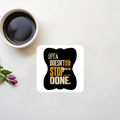 Acrylic Coaster | Square & Round Shapes | Durable Acrylic | Glossy Finish Surface Protection | Unisex | Personalized | Typography | Self-improvement | Perseverance | Everyday | Empowering | Strong Until The End - front_2 - Square - White - mockup 2