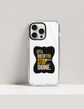 iPhone Glass Case | For Various iPhone Models | Tempered Glass & TPU | Hybrid Protection, Wireless Charging | Unisex | Personalized | Typography | Self-improvement | Perseverance | Everyday | Empowering | Strong Until The End - front_15 Pro Max - 15 Pro Max - mockup 11