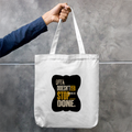 Tote Bag Zipper | Unisex | 100% Cotton Canvas | Zipper Closure, Long Handles | Everyday Use | Personalized | Typography | Self-improvement | Perseverance | Everyday | Empowering | Strong Until The End - front - mockup 1