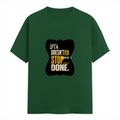 Female Classic Crew T-Shirt | Regular Fit | 180 GSM Bio-Washed Cotton Blend | Pre-Shrunk, Double-Stitched | Women | Personalized | Typography | Self-improvement | Perseverance | Everyday | Empowering | Strong Until The End - front - Bottle Green - mockup 1