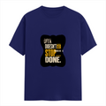 Female Classic Crew T-Shirt | Regular Fit | 180 GSM Bio-Washed Cotton Blend | Pre-Shrunk, Double-Stitched | Women | Personalized | Typography | Self-improvement | Perseverance | Everyday | Empowering | Strong Until The End - front - Royal Blue - mockup 1