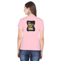 Female Classic Crew T-Shirt | Regular Fit | 180 GSM Bio-Washed Cotton Blend | Pre-Shrunk, Double-Stitched | Women | Personalized | Typography | Self-improvement | Perseverance | Everyday | Empowering | Strong Until The End - back - Light Baby Pink - mockup 2