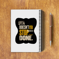 A5 Notepad | 120 Pages, Ruled/Unruled | 70 GSM Natural Shade Paper, 300 GSM Cover | Wire Bound | Everyday Use | Personalized | Typography | Self-improvement | Perseverance | Everyday | Empowering | Strong Until The End - back - White - mockup 2