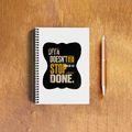 A5 Notepad | 120 Pages, Ruled/Unruled | 70 GSM Natural Shade Paper, 300 GSM Cover | Wire Bound | Everyday Use | Personalized | Typography | Self-improvement | Perseverance | Everyday | Empowering | Strong Until The End - front_3 - White - mockup 5