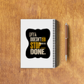 A5 Notepad | 120 Pages, Ruled/Unruled | 70 GSM Natural Shade Paper, 300 GSM Cover | Wire Bound | Everyday Use | Personalized | Typography | Self-improvement | Perseverance | Everyday | Empowering | Strong Until The End - back_3 - White - mockup 6