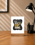 Acrylic Photo Frame with Stand | 5x7 Inch | Acrylic & Wood | UV Printed Tabletop Display | Universal | Personalized | Typography | Self-improvement | Perseverance | Everyday | Empowering | Strong Until The End - front - mockup 1