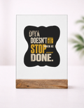 Acrylic Photo Frame with Stand | 5x7 Inch | Acrylic & Wood | UV Printed Tabletop Display | Universal | Personalized | Typography | Self-improvement | Perseverance | Everyday | Empowering | Strong Until The End - front_1 - mockup 2