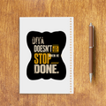 Sketchbook | A5 Size | 140 GSM Paper | Spiral Bound | Unisex | Personalized | Typography | Self-improvement | Perseverance | Everyday | Empowering | Strong Until The End - back - White - mockup 2
