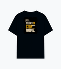 Cotton Stretch T-Shirt | Unisex Fit | 95% Cotton 5% Spandex | Breathable Flexible Durable | Adults | Personalized | Typography | Self-improvement | Perseverance | Everyday | Empowering | Strong Until The End - back - Navy Blue - mockup 2