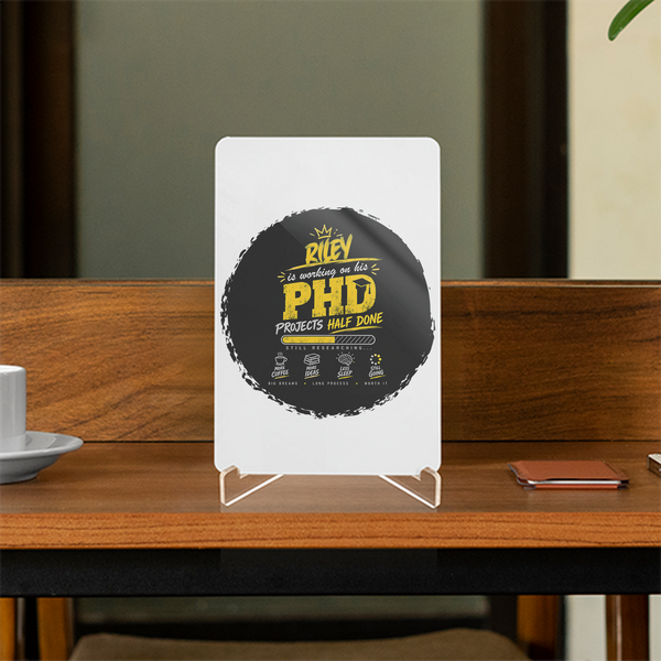 Acrylic Display Stand | 4x6 Inch | Clear Acrylic | Tabletop Display | Unisex | Personalized | Typography | Academia | Education | Graduation | Humorous